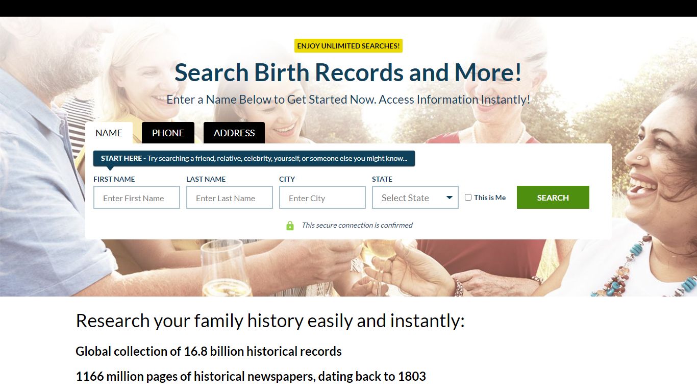 Search Genealogy Records, Family Trees, Newspapers, More! - Search Birth